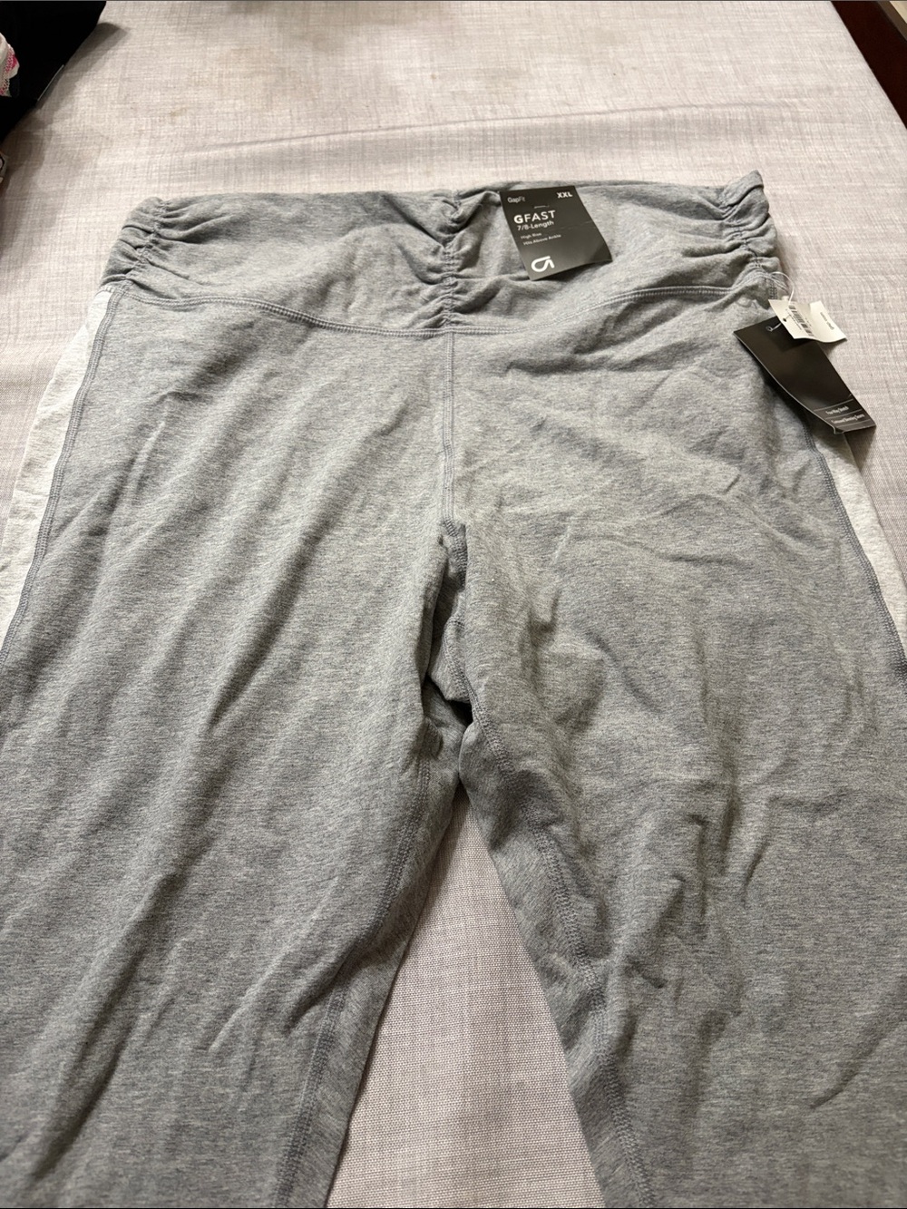 GFast by GAP Light Gray Ruched Waist Active Leggings